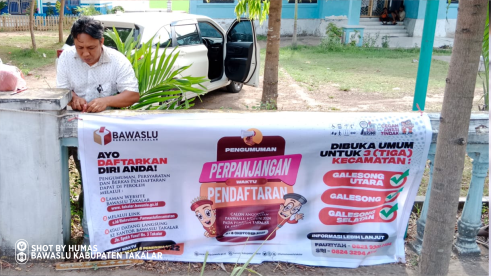 Perpanjang Masa Pendaftaran Panwascam, Bawaslu Takalar sebar Spanduk Ajakan di 3 Kecamatan