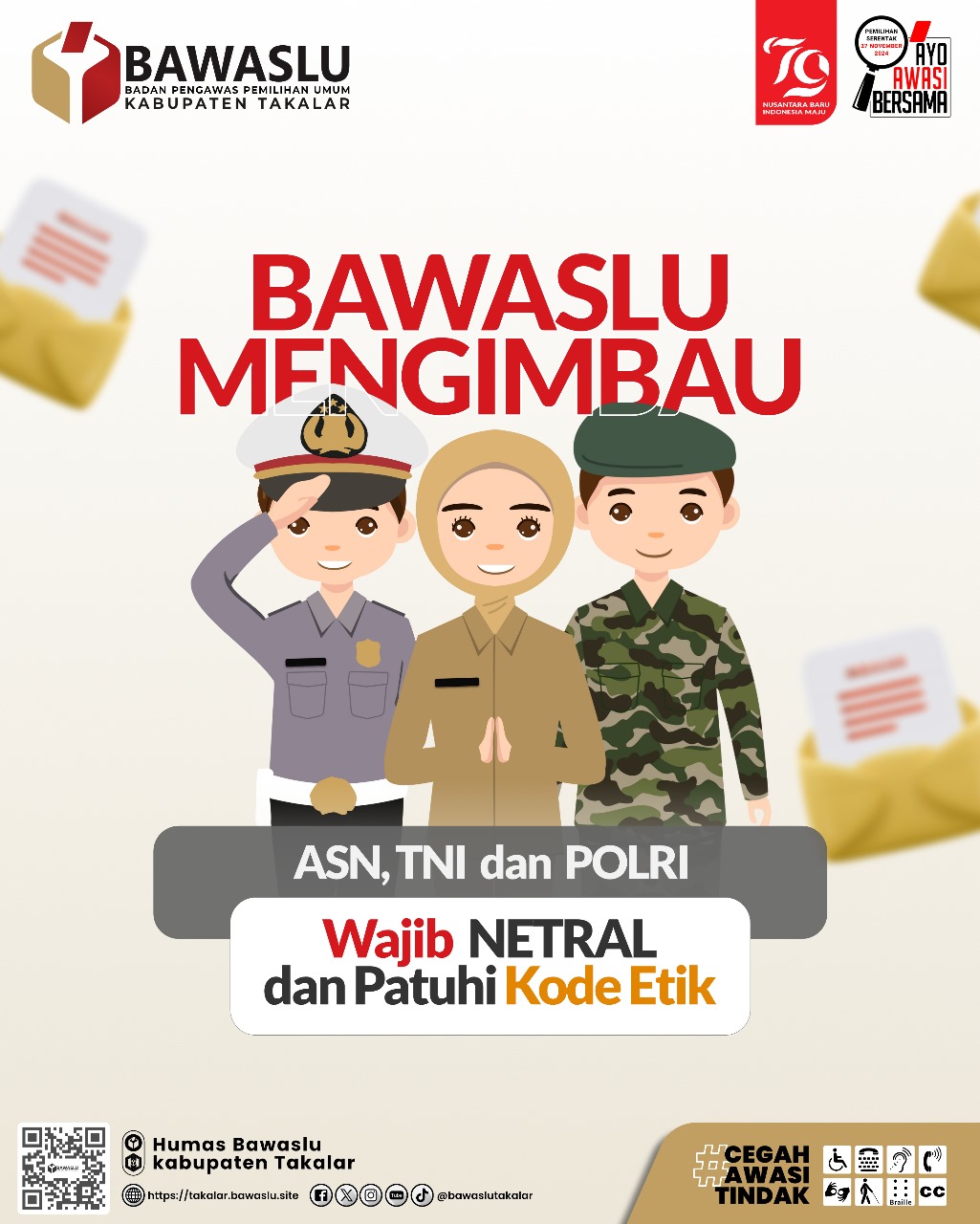 Bawaslu Takalar Imbau Calon Kepala Daerah Tidak Libatkan ASN, Kepala Desa dalam Deklarasi dan Pendaftaran Paslon