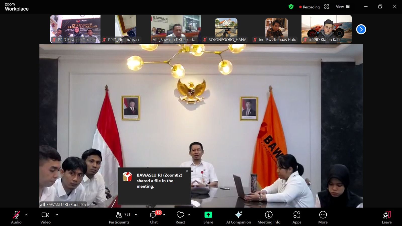 Sosialisasi Monev PPID dan Bimtek Pengisian SAQ secara daring