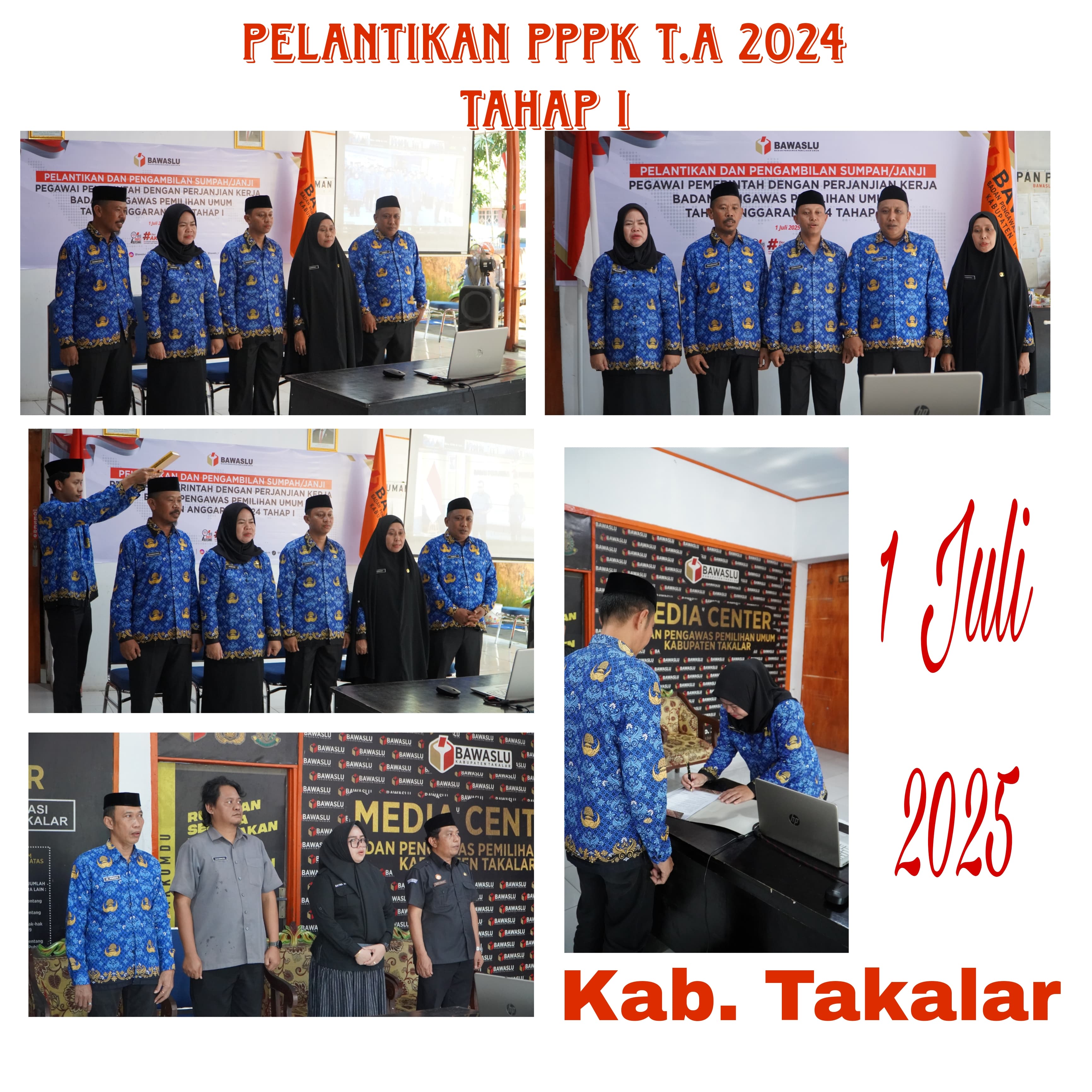 PPPK Bawaslu Takalar resmi dilantik Sekjend Bawaslu RI via daring