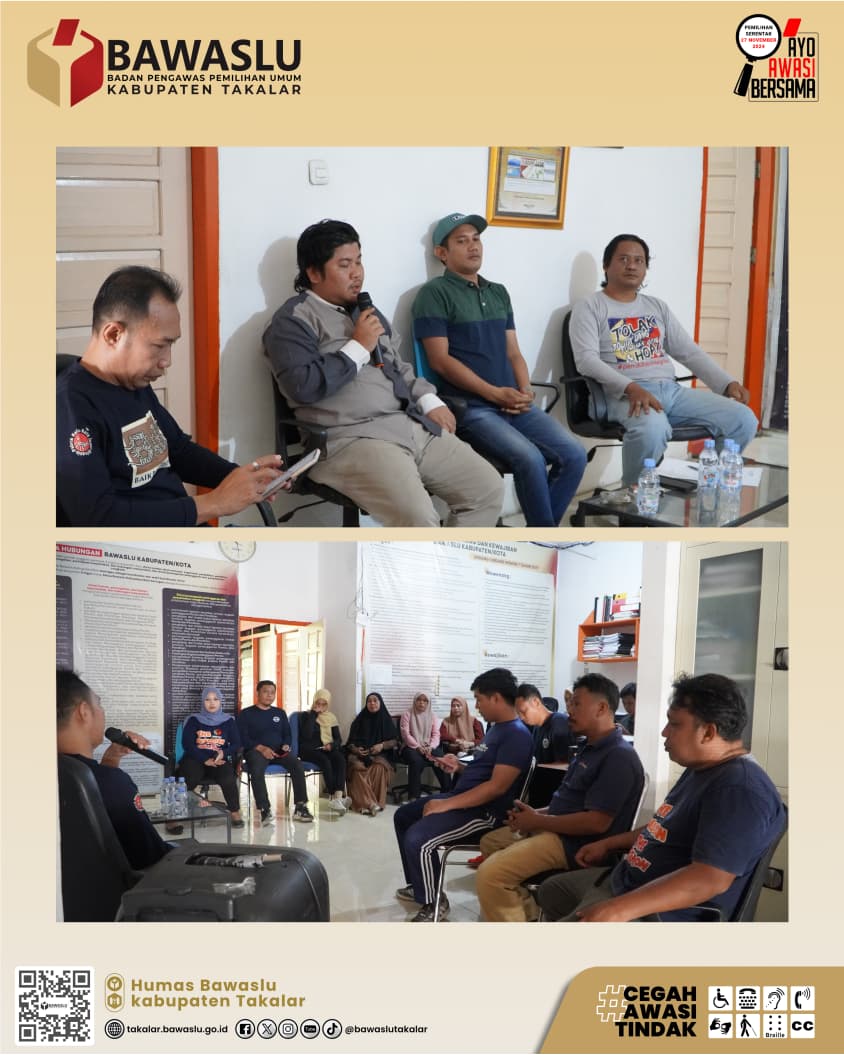 Pimpinan Bawaslu Takalar Evaluasi Kinerja Kelembagaan bagi Jajaran Sekretariat