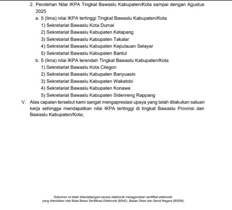 Bawaslu Takalar raih peringkat 3 Terbaik atas Nilai Indikator Kinerja Pelaksanaan Anggaran