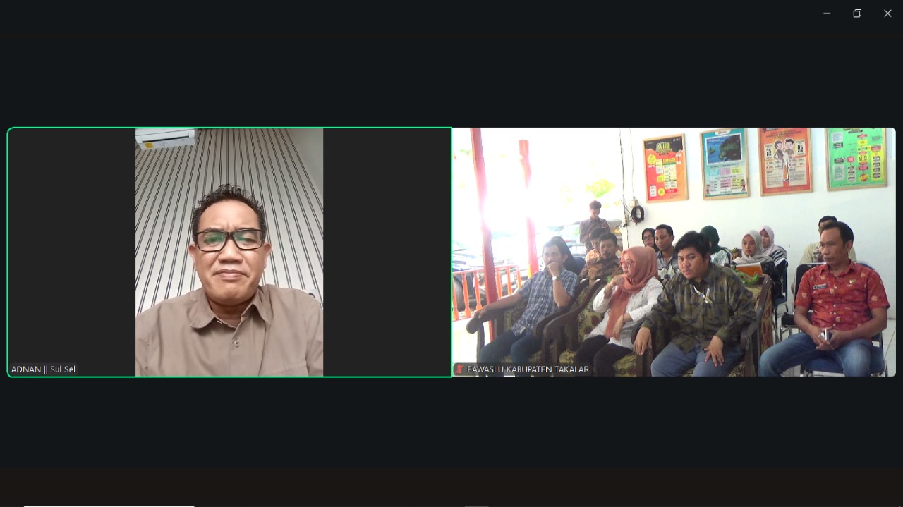 Adnan Jamal Jadi Pembicara Pada Bimtek Legal Opinion Bawaslu Takalar secara Daring