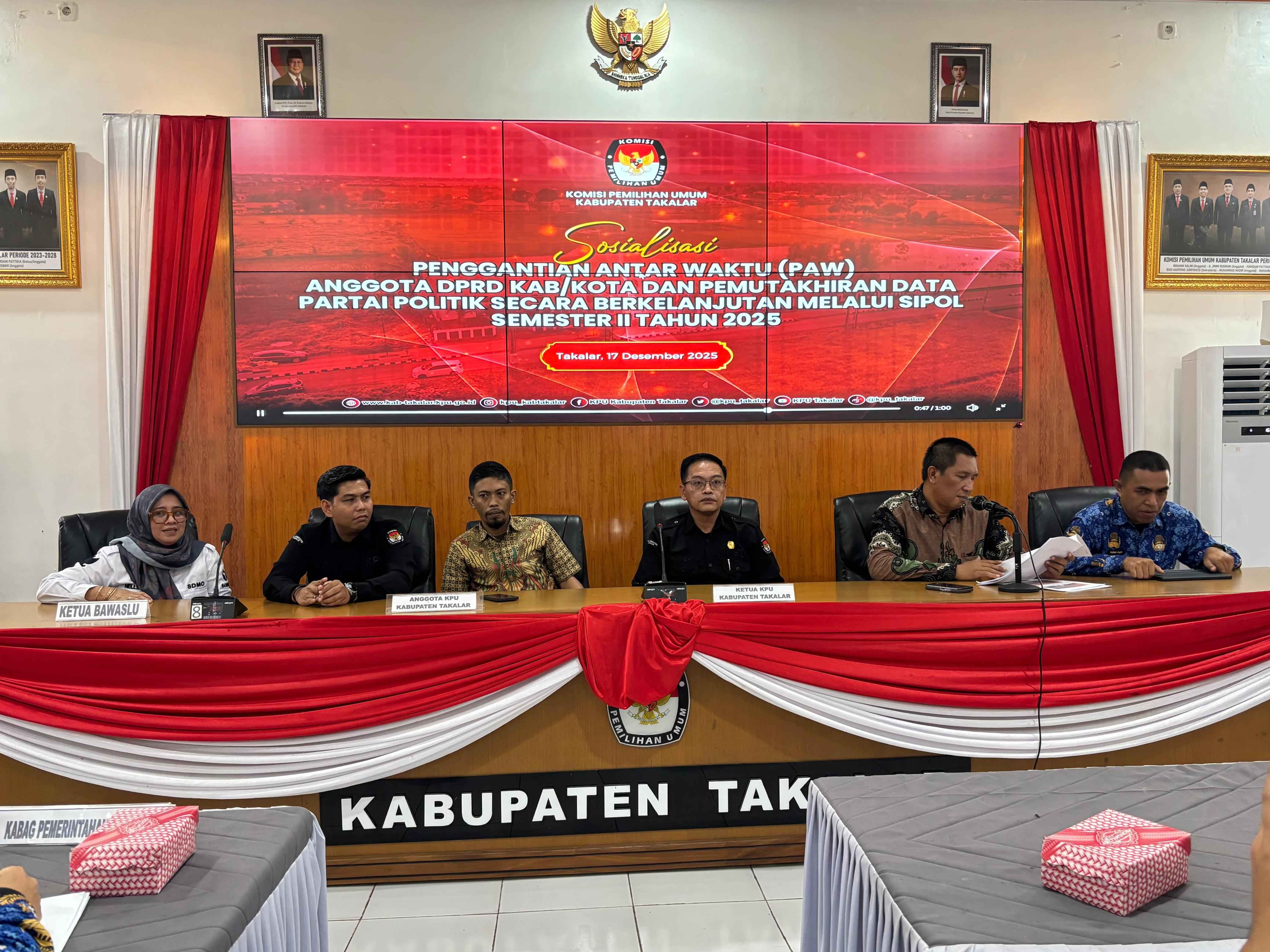 Bawaslu Takalar Hadiri Sosialisasi PAW Anggota DPRD Kabupaten/Kota dan Pemutakhiran Data Parpol