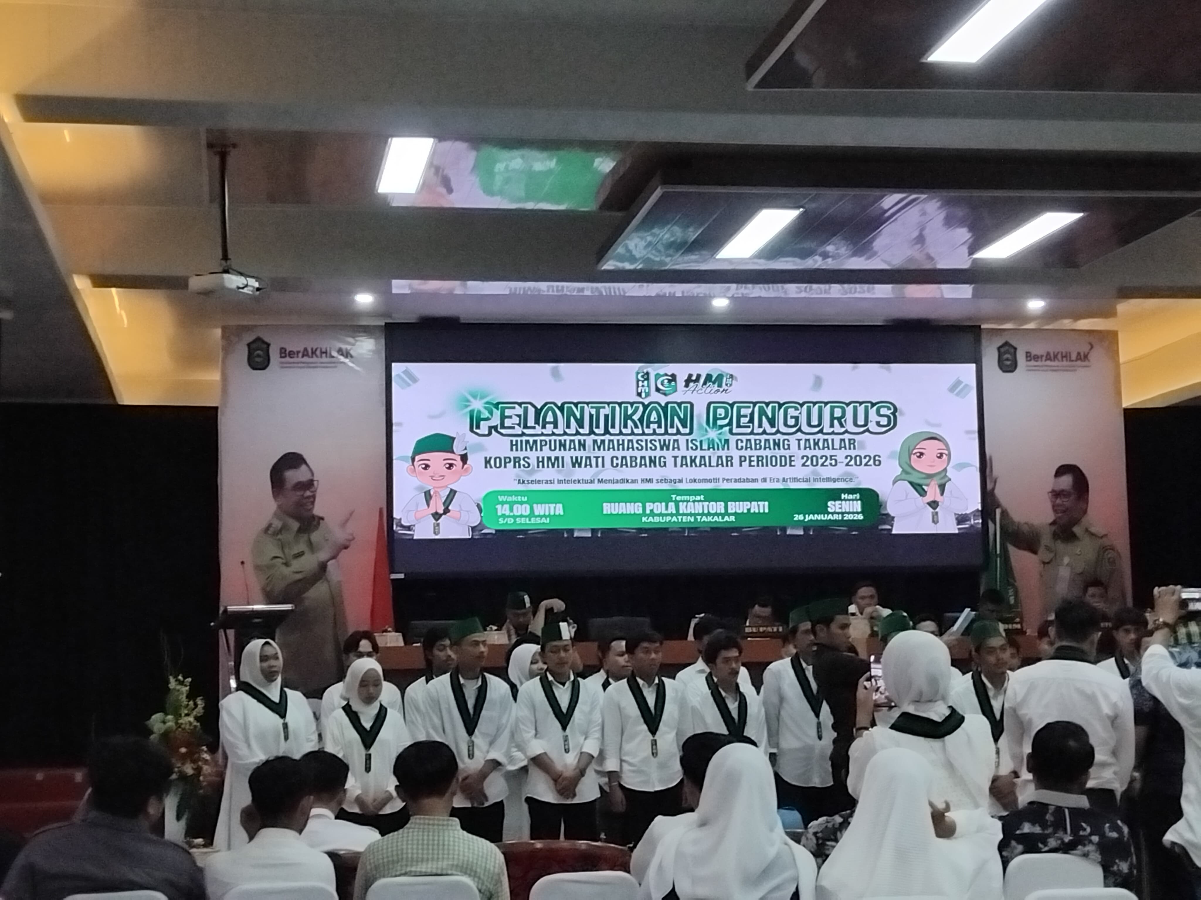 Ketua dan Anggota Bawaslu Takalar hadiri Pelantikan HMI/Kohati Cabang Takalar