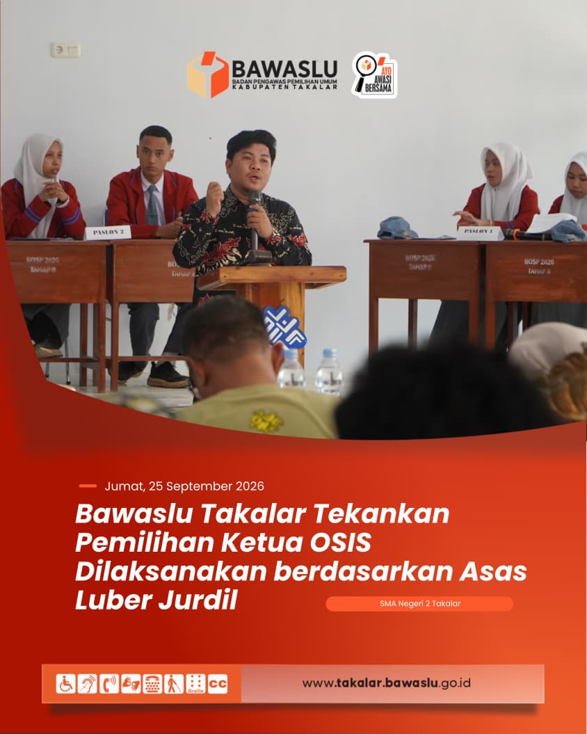 Piminan Bawaslu Takalar Jadi Panelis Debat Paslon Pilketos SMAN 2 Takalar