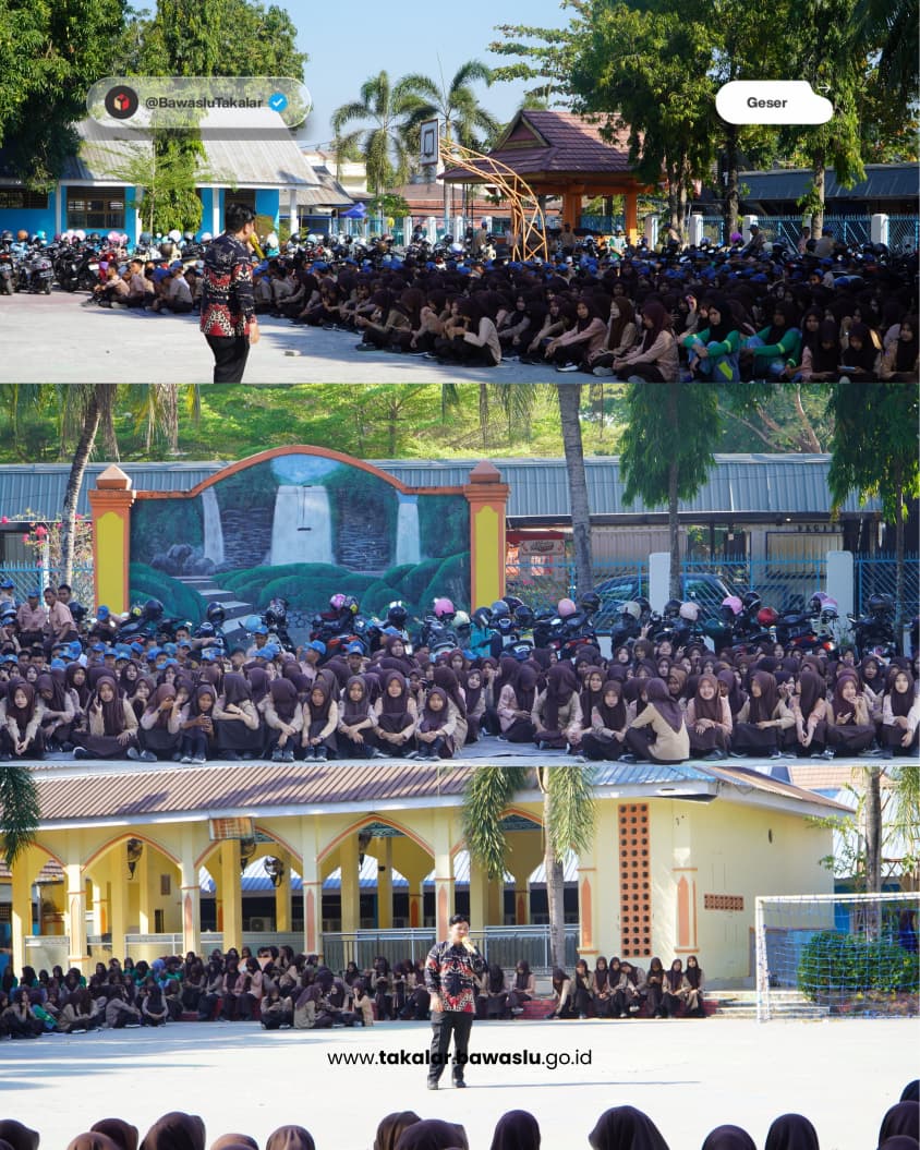 Pimpinan Bawaslu Takalar Edukasi Ribuan Siswa SMAN 3 Takalar jelang Pilketos Serentak 2026