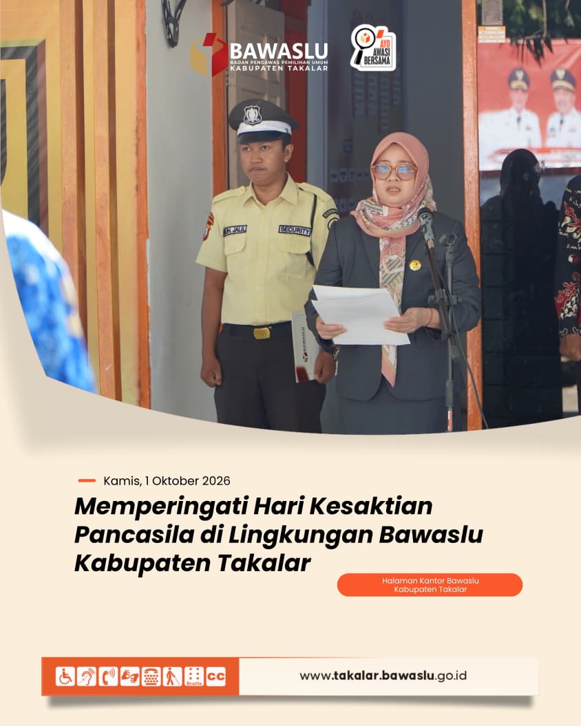 Ketua Bawaslu Takalar Bacakan Naskah Ikrar Peringati Hari Kesaktian Pancasila 