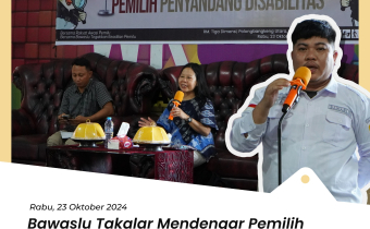 Bawaslu Mendengar Pemilih Disabilitas dilaksanakan Bawaslu Takalar di RM. Tiga Dimensi